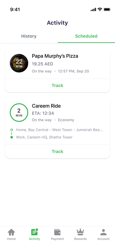 Lieferdienste App Screen Careem Layout 2