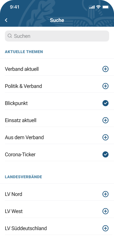 Deutscher Bundeswehr Verband App Screenshot Suche