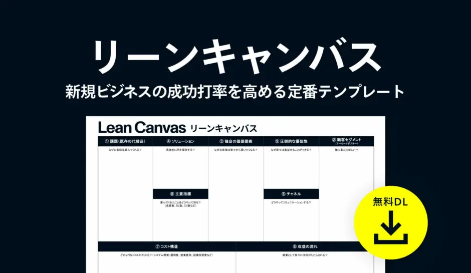 ビジネスモデルを企画するフレームワーク「リーンキャンバス