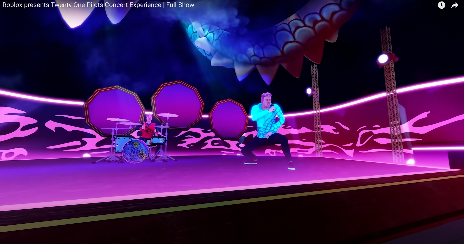 American band Twenty-One Pilots staged a full virtual concert on Roblox.