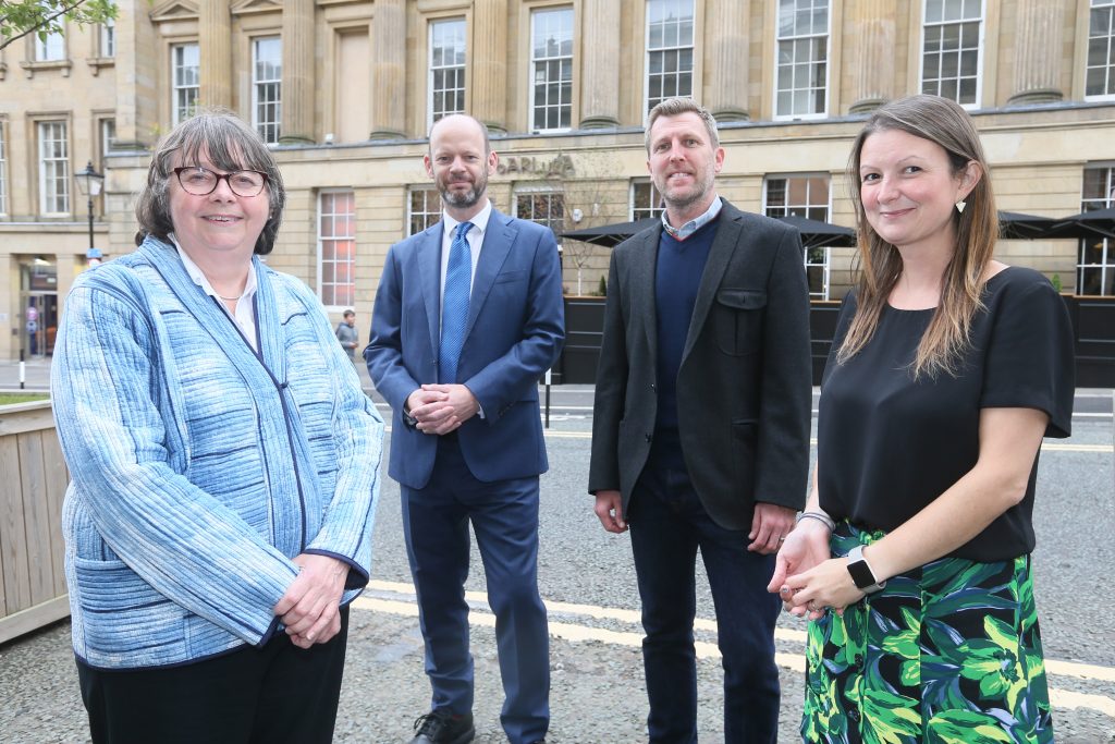  Pictured left to right: 1. Cllr Joyce McCarty, Cabinet Member for Inclusive Economy, Newcastle City Council, 2. Mayor Jamie Driscoll, North of Tyne Combined Authority, 3. James Hall, Executive Director, Monstarlab UK, 4. Jennifer Hartley, Director of Invest Newcastle, NewcastleGateshead Initiative.