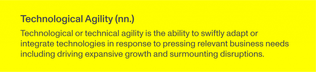 Technological Agility Definition on yellow background